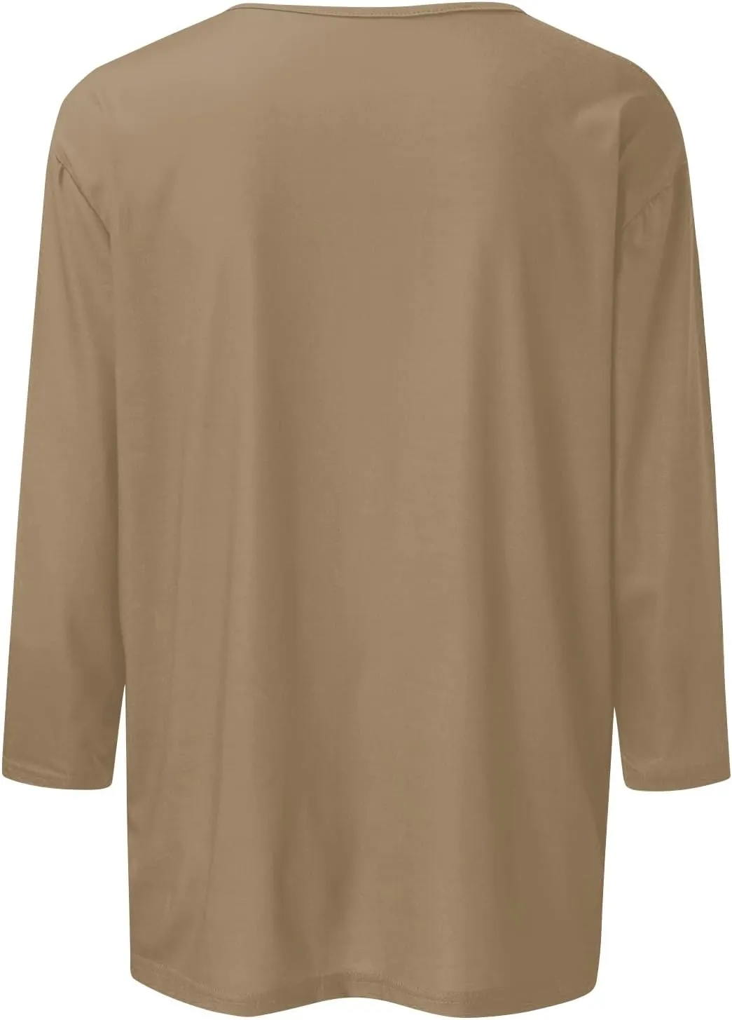 3/4 Length Sleeve Womens Tops Casual Loose Fit Crewneck T Shirts Cute Solid Three Quarter Length Tunic Tops