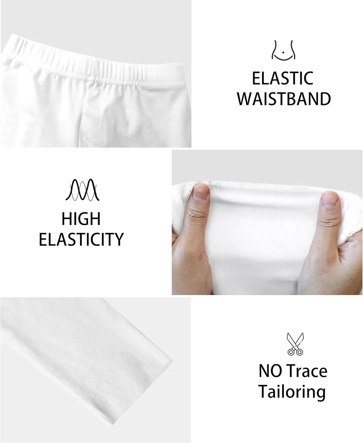 4 Pack Girls Full Length Leggings Soft Comfortable Footless Leggings Stretchy Tights Pants