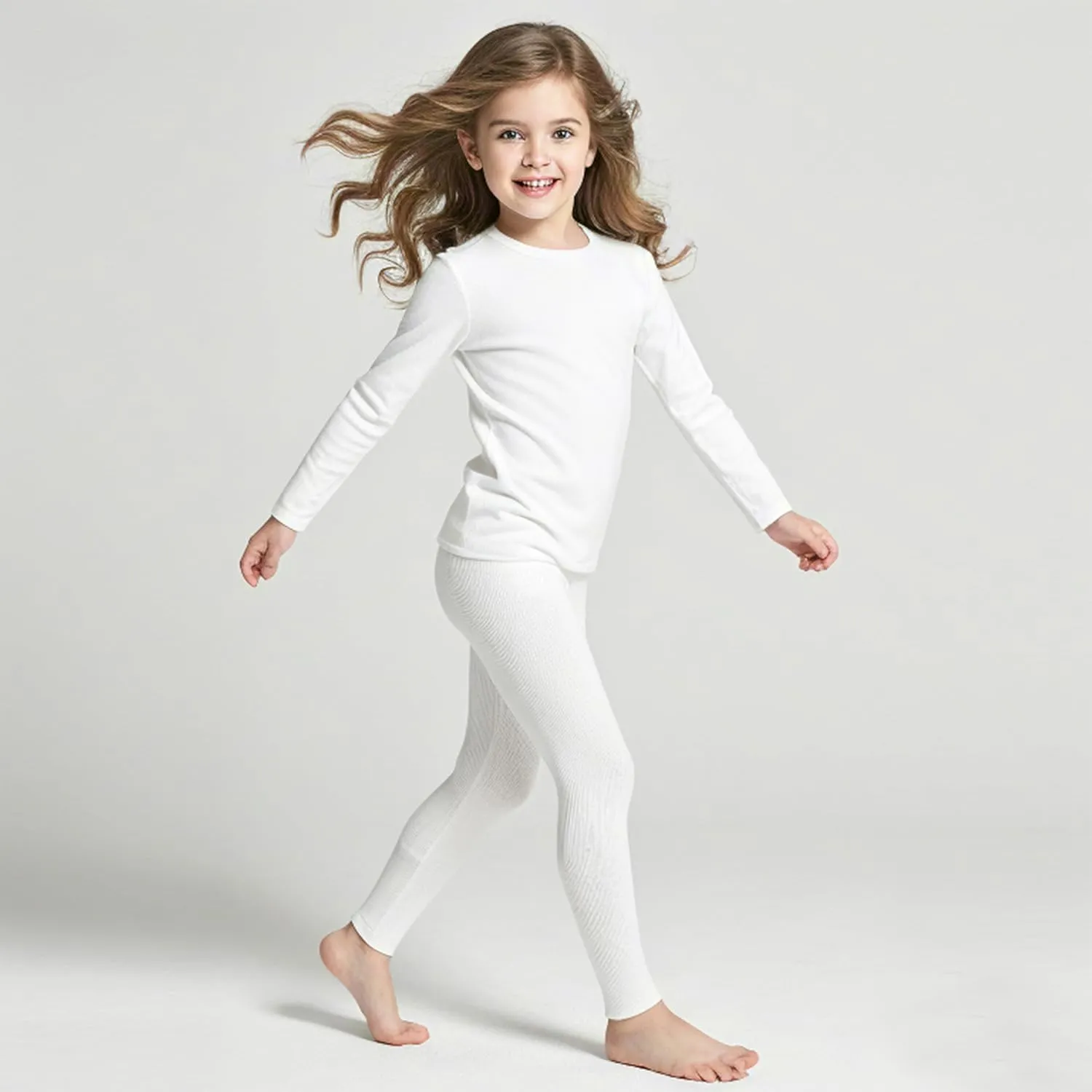 4 Pack Girls Full Length Leggings Soft Comfortable Footless Leggings Stretchy Tights Pants