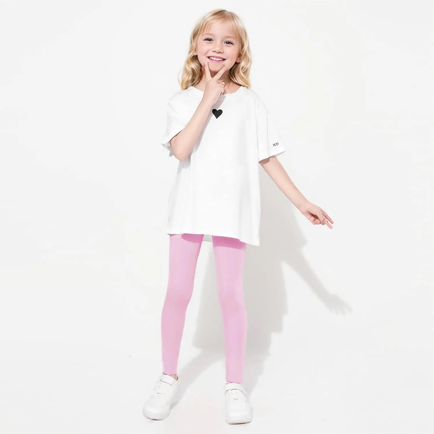 4 Pack Girls Full Length Leggings Soft Comfortable Footless Leggings Stretchy Tights Pants