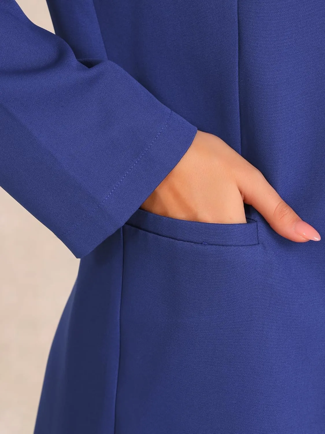 Allegra K Business Casual Blazer for Women's Long Sleeve Open Front Office Work Suit Jacket Blazers with Pockets