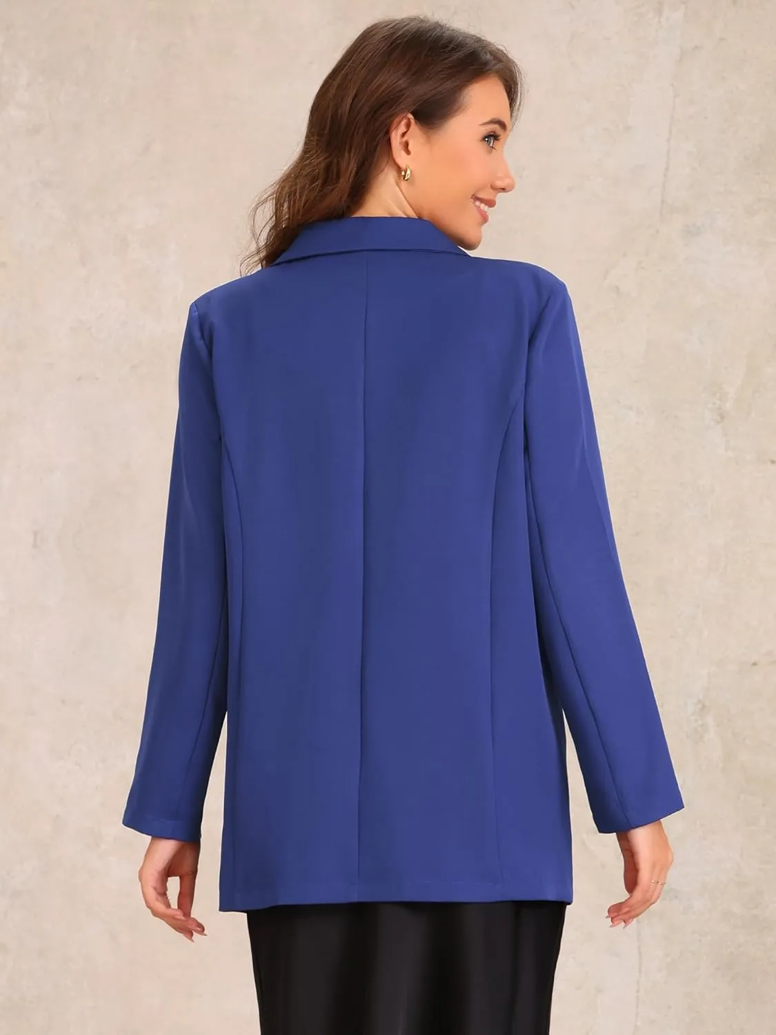 Allegra K Business Casual Blazer for Women's Long Sleeve Open Front Office Work Suit Jacket Blazers with Pockets