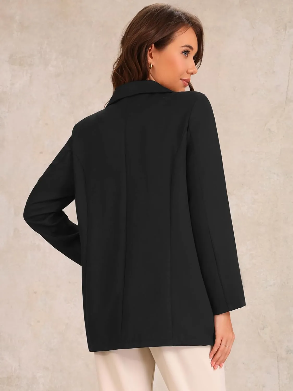 Allegra K Business Casual Blazer for Women's Long Sleeve Open Front Office Work Suit Jacket Blazers with Pockets