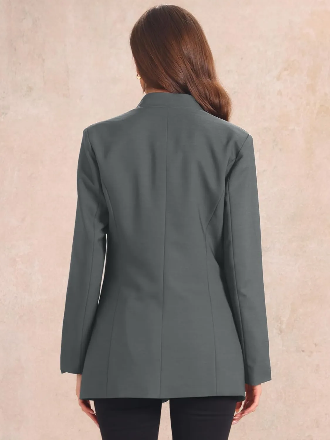 Allegra K Work Blazers for Women's Long Sleeve V Neck Business Outfits Jackets Blazer