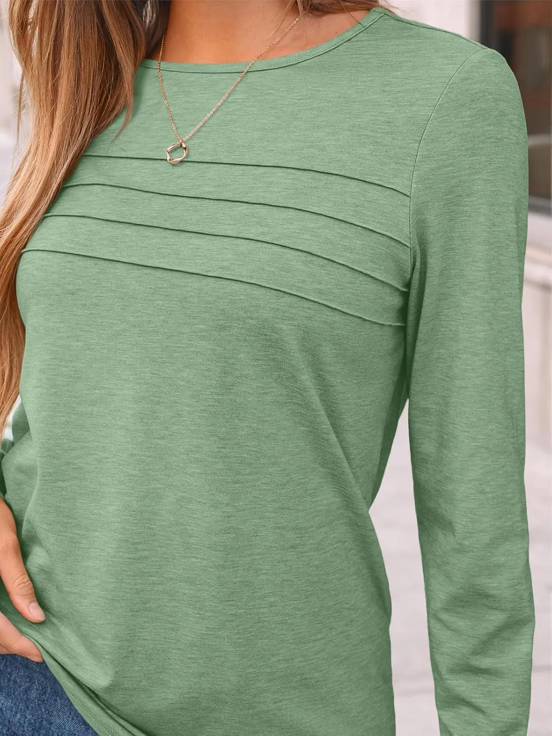 AUTOMET Long Sleeve Shirts for Women Pleated Dressy Casual Business Blouses Trendy Fashion Tunic Basic Tops