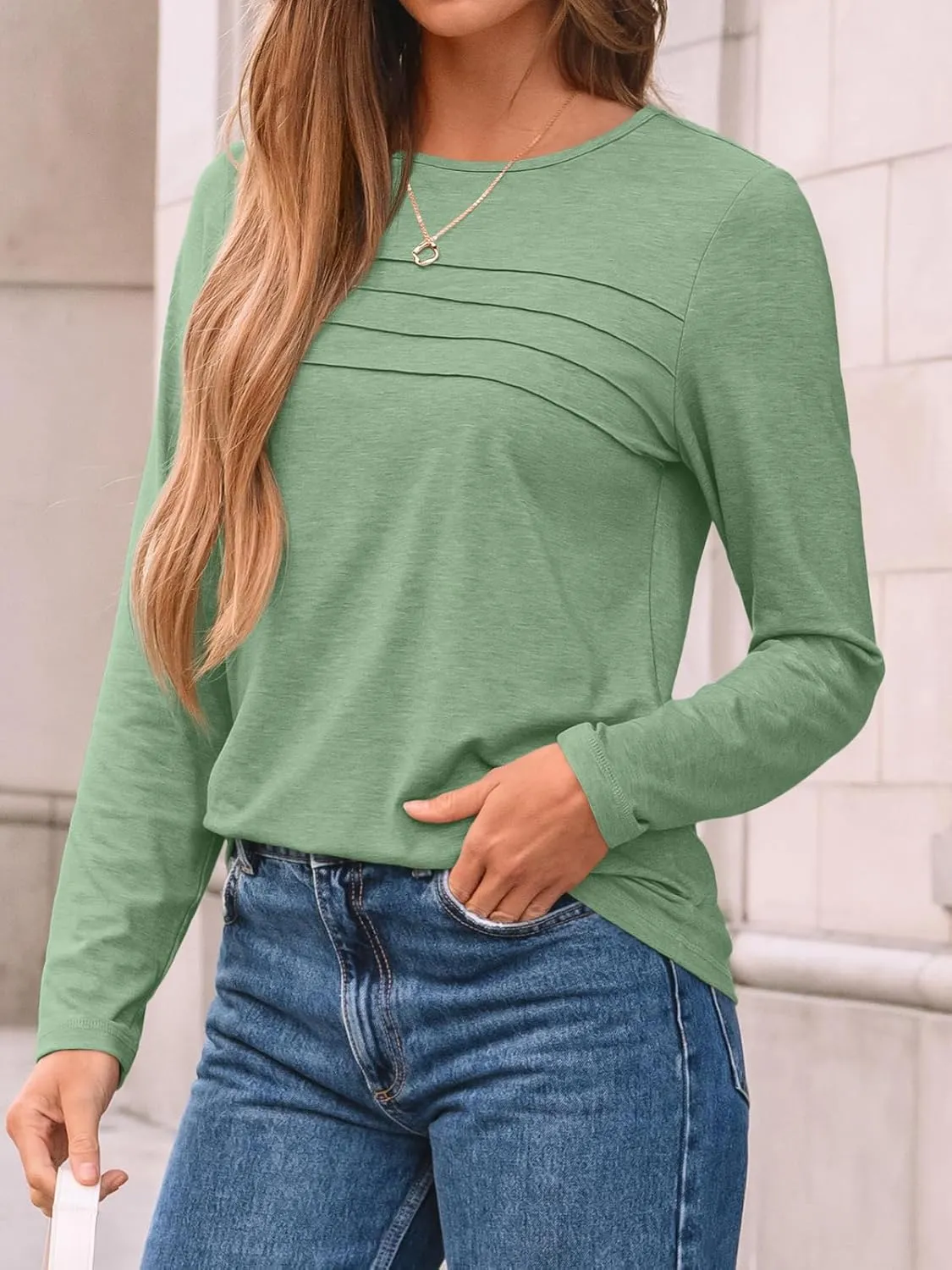 AUTOMET Long Sleeve Shirts for Women Pleated Dressy Casual Business Blouses Trendy Fashion Tunic Basic Tops