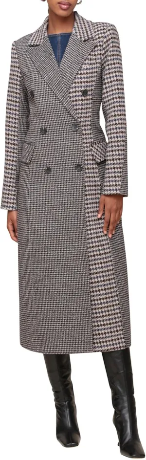 Avec Les Filles Women's Mixed Print Tailored Coat