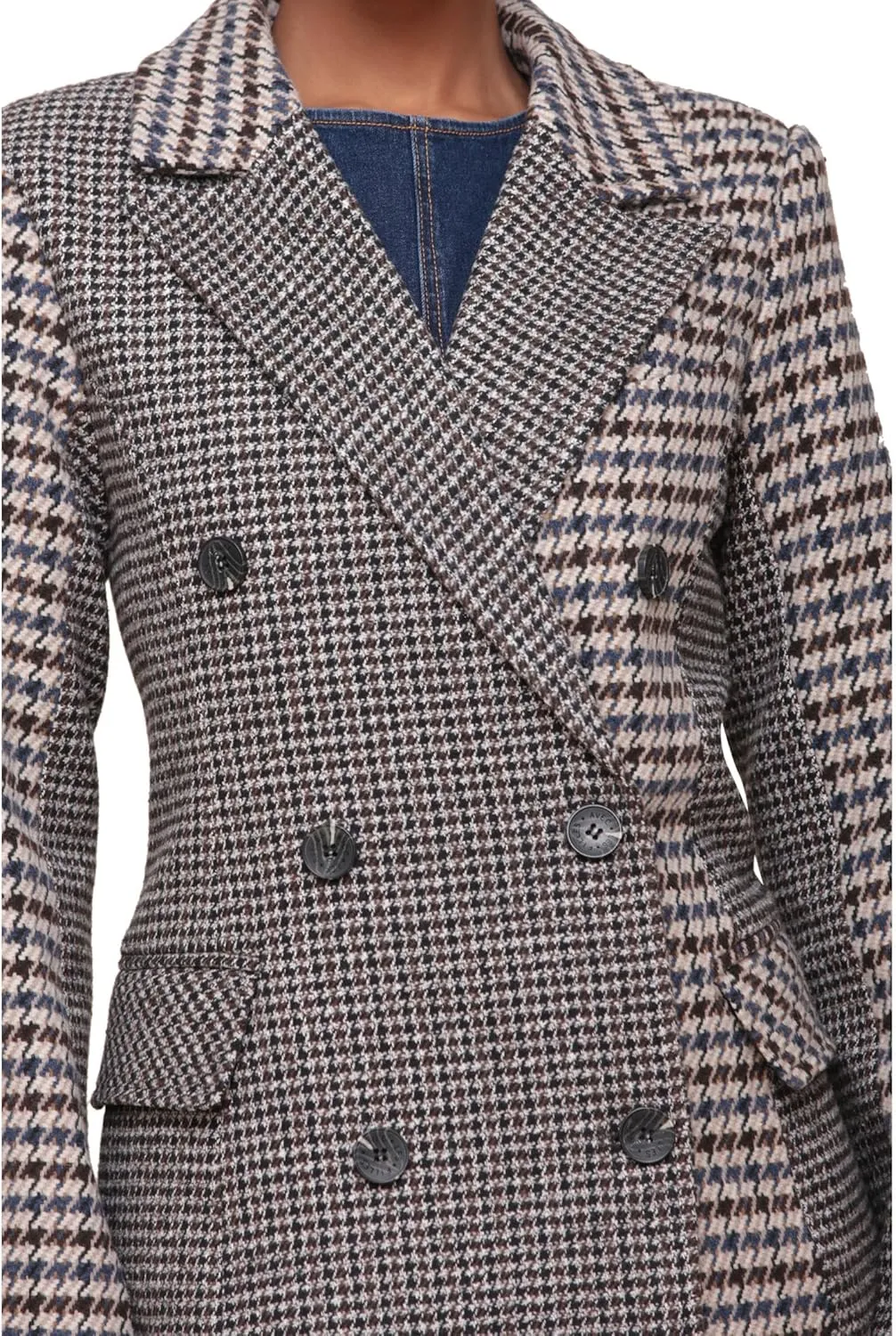 Avec Les Filles Women's Mixed Print Tailored Coat