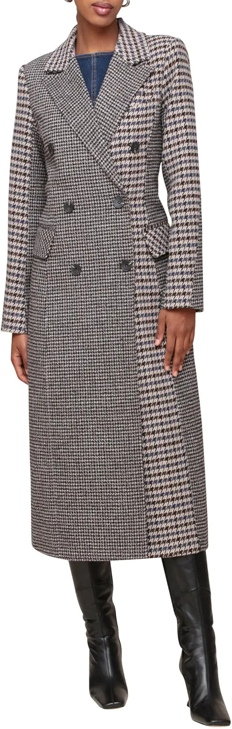 Avec Les Filles Women's Mixed Print Tailored Coat