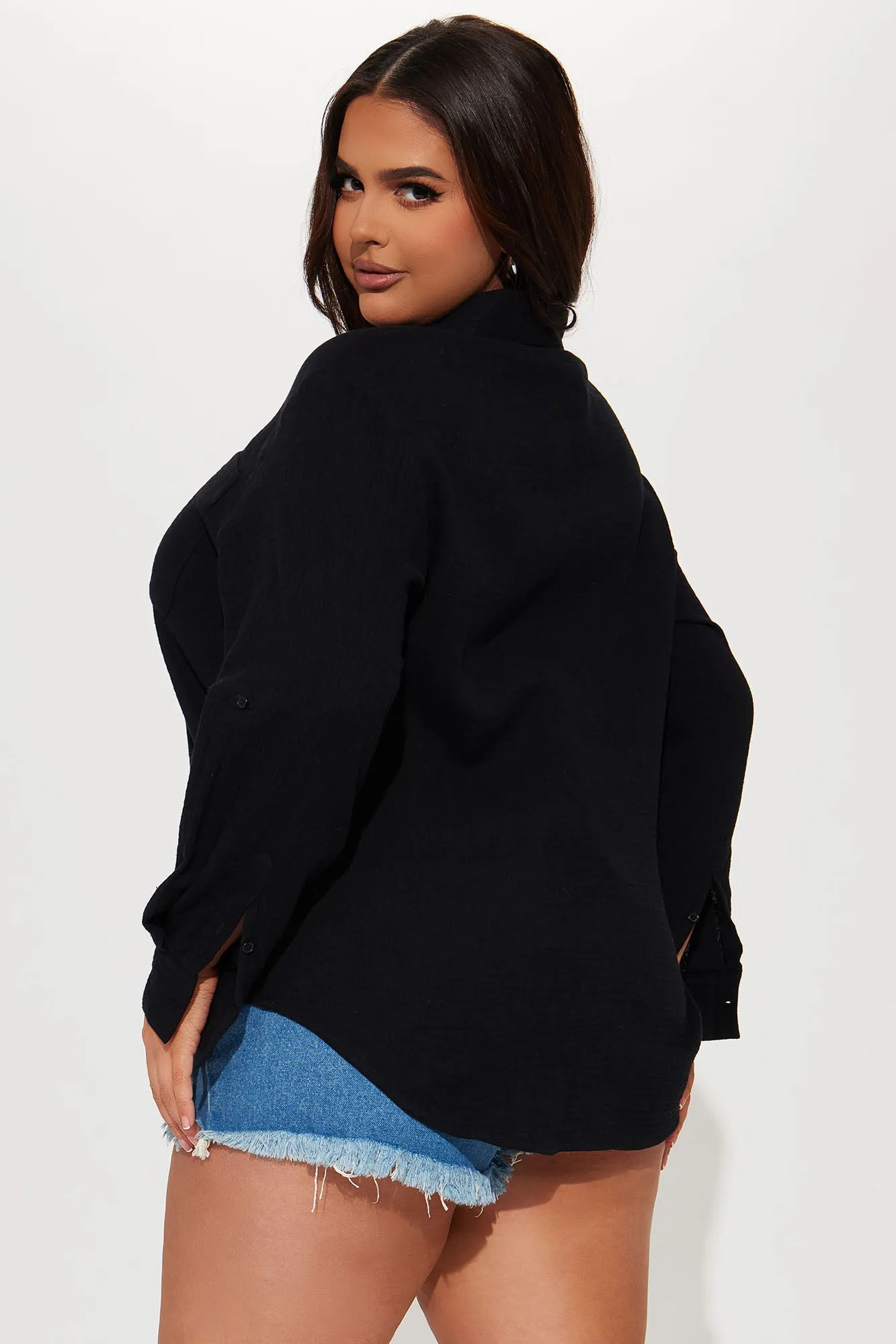 Azalea Gauze Shirt - Black