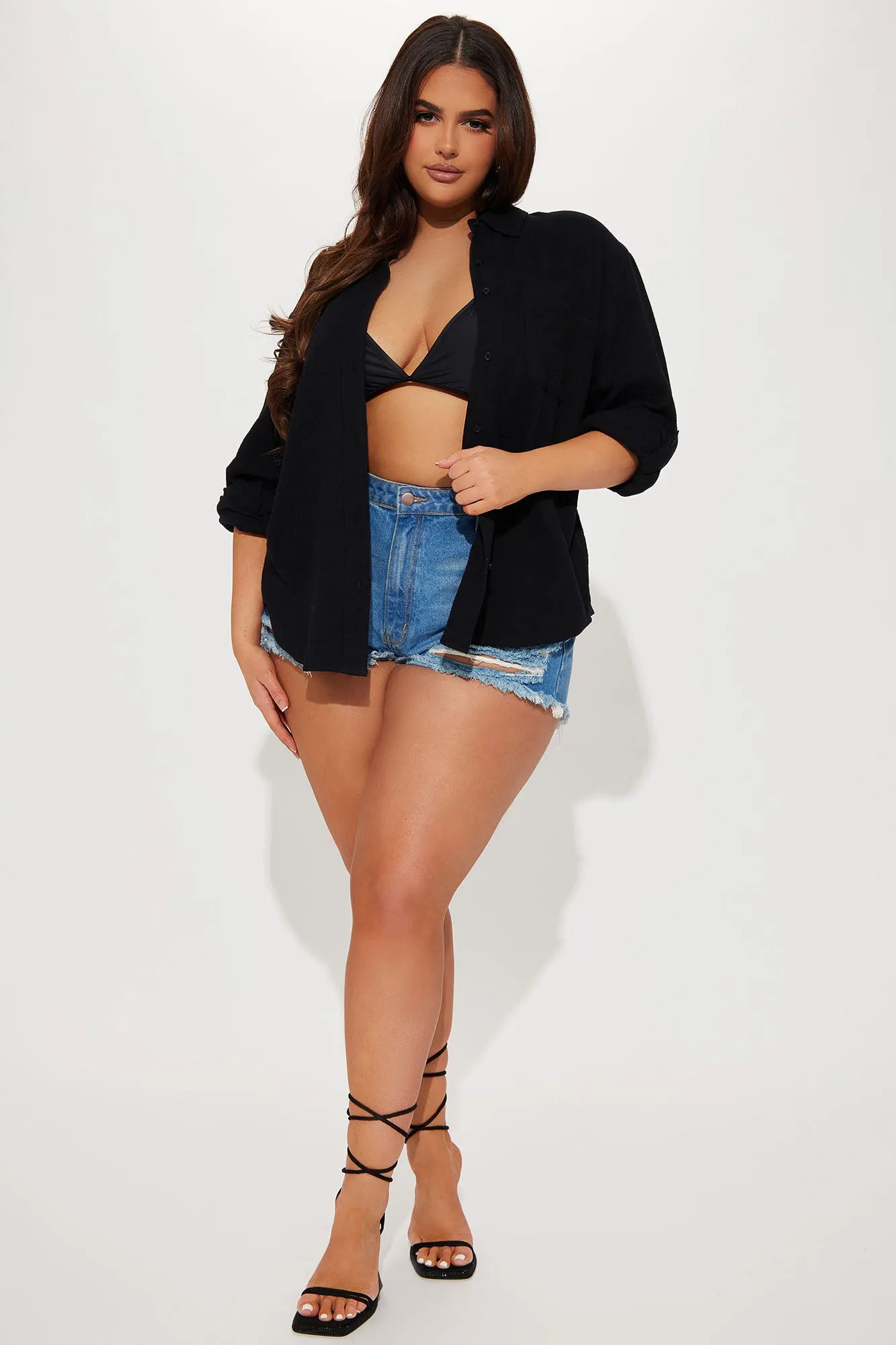 Azalea Gauze Shirt - Black