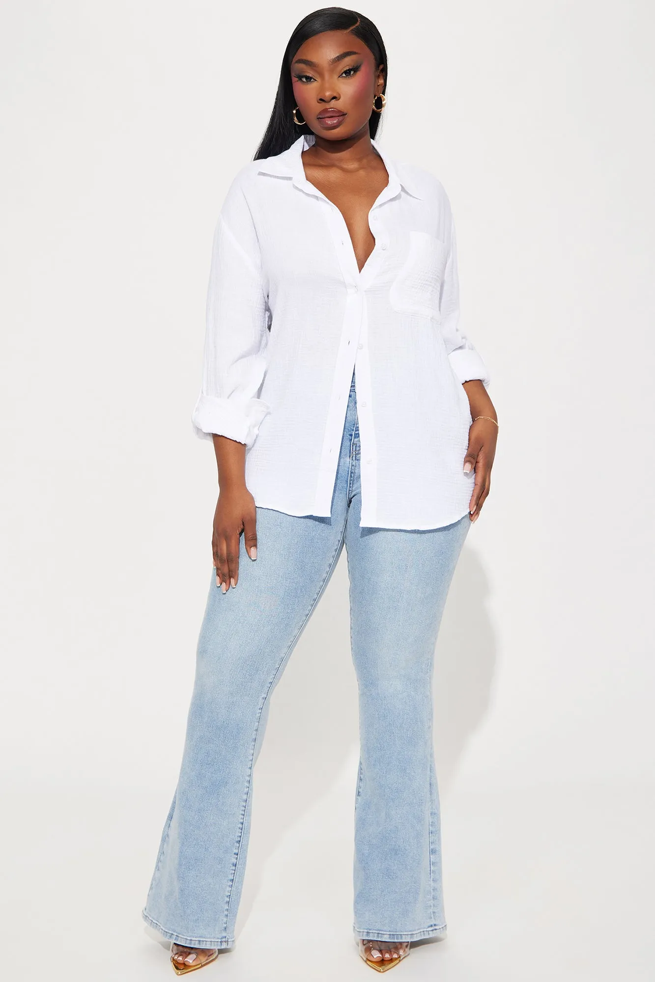 Azalea Gauze Shirt - White