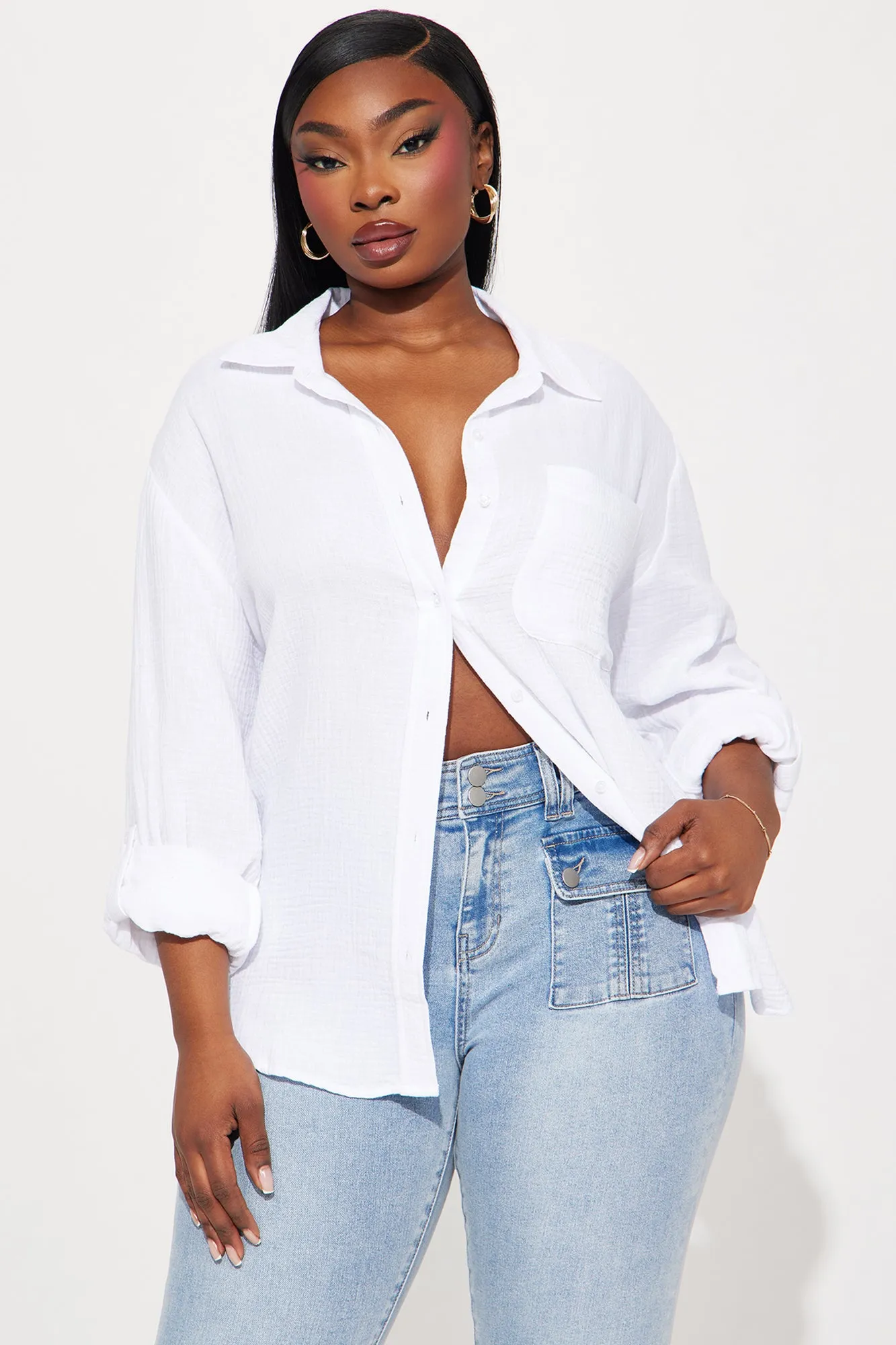 Azalea Gauze Shirt - White