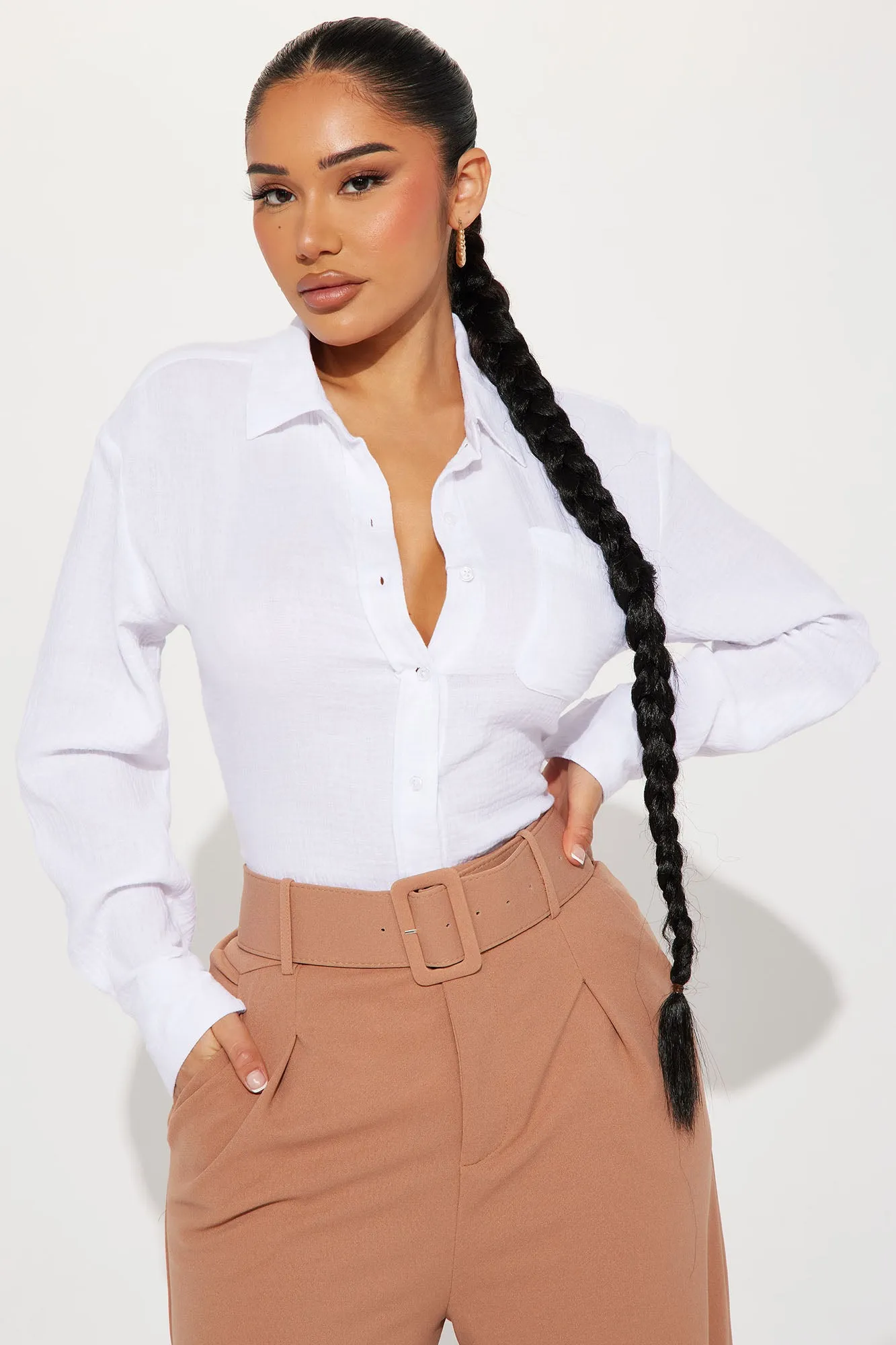 Azalea Gauze Shirt - White
