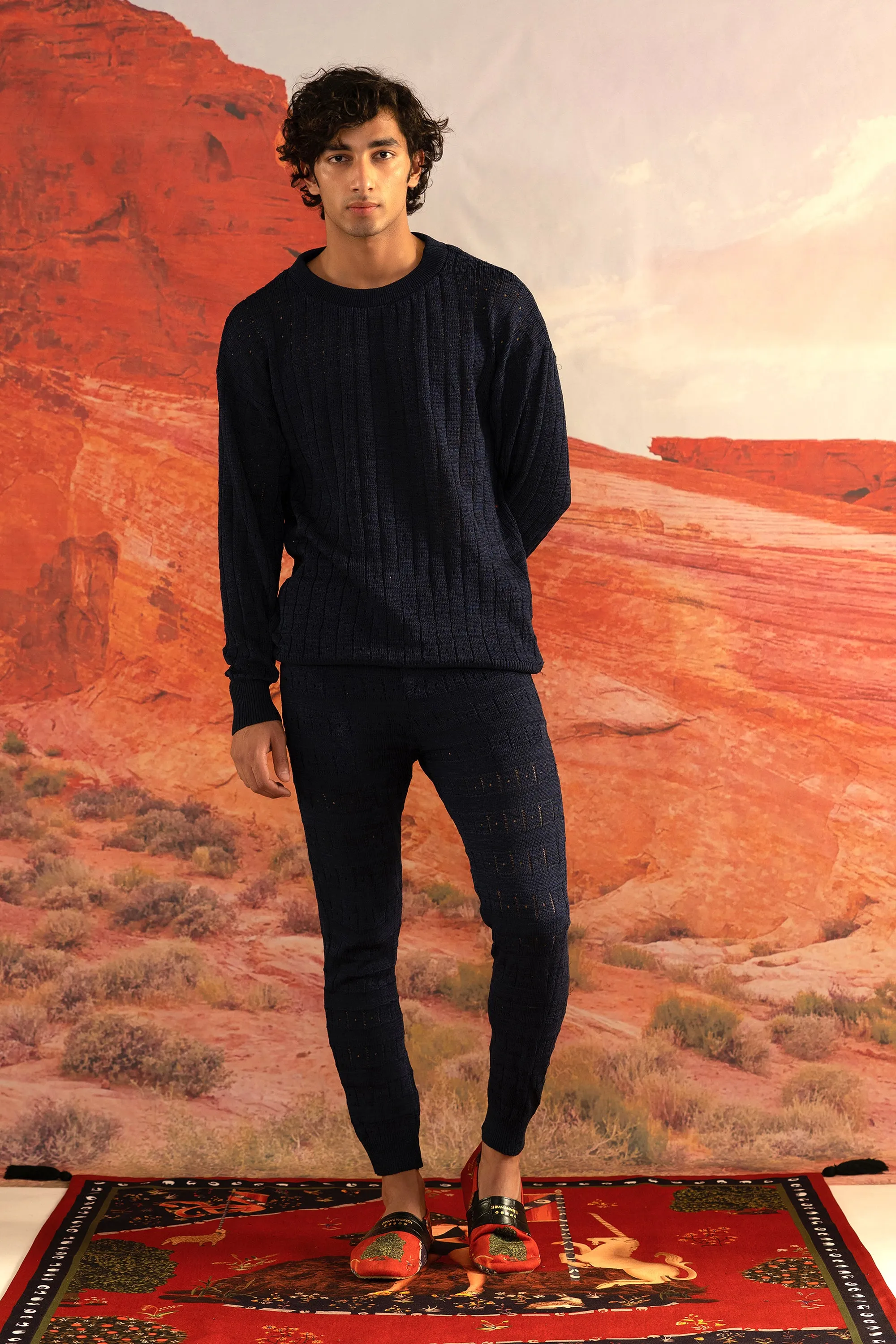 Azure Knitted Jogger