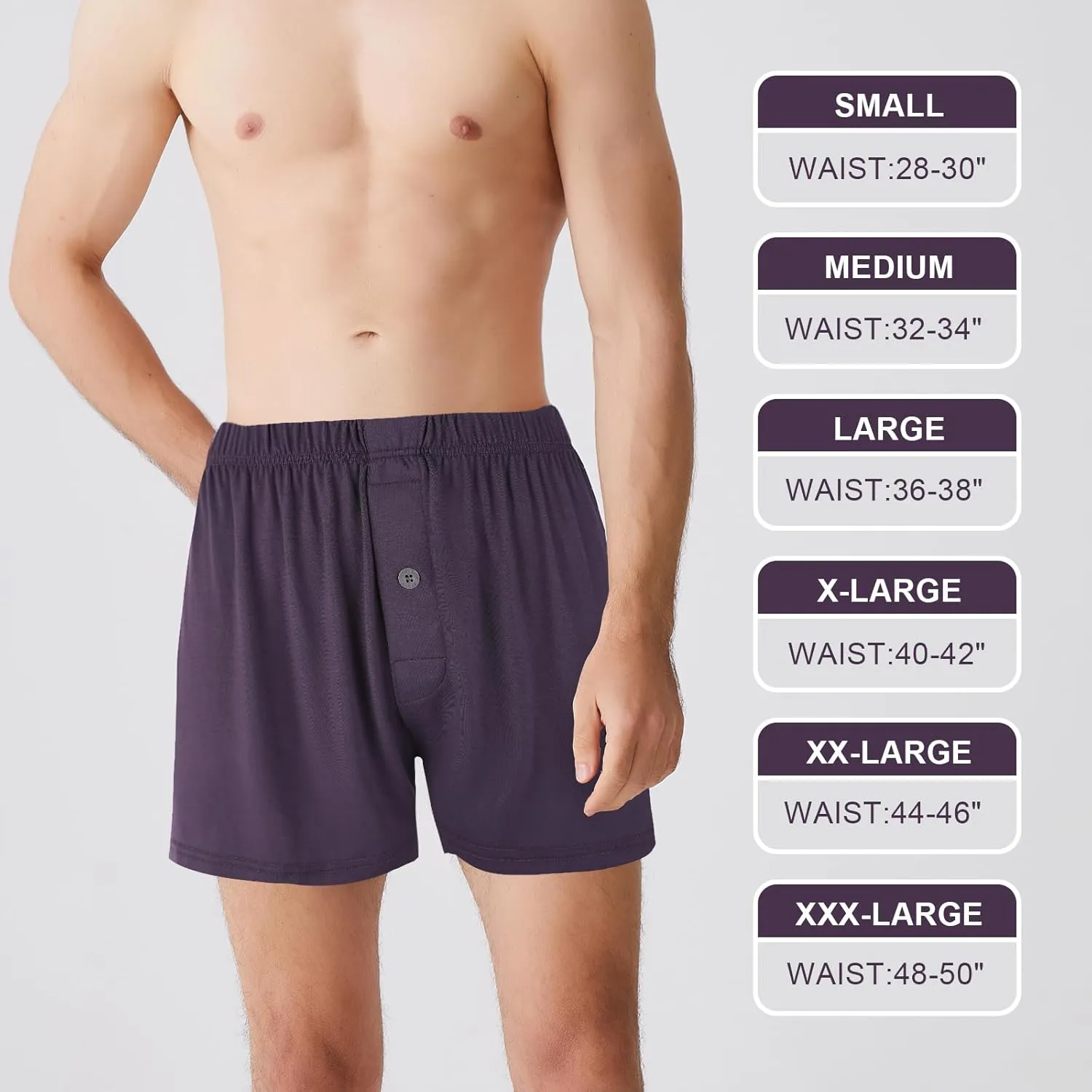 BAMBOO COOL Men's Boxers Short Boxer for Men Soft Comfortable Casual Breathable Underwear (3 Pack or 5 Pack)