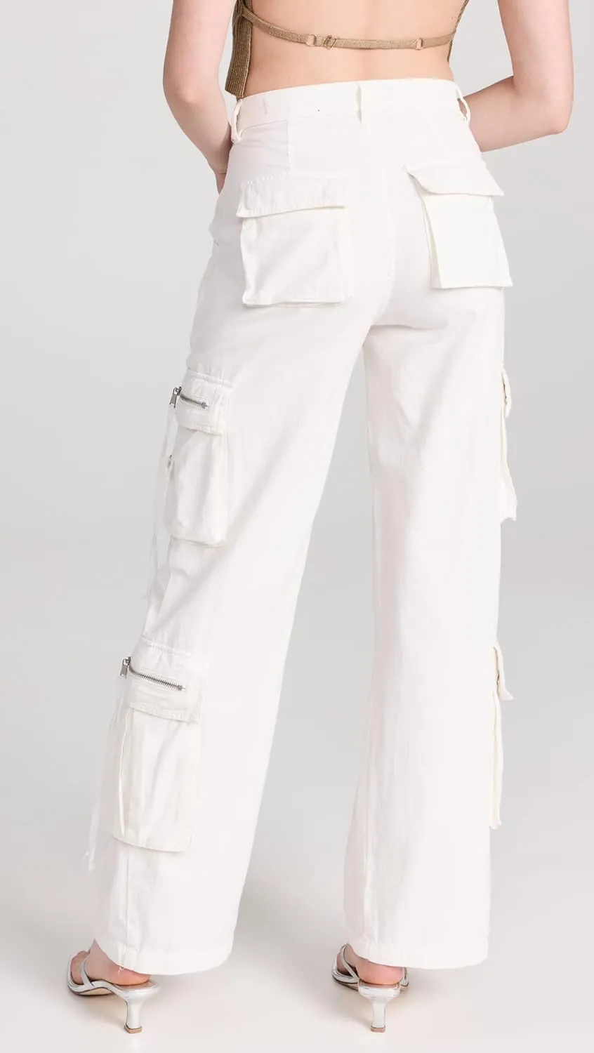 [BLANKNYC] Womens Luxury Clothing Rib Cage Wide Leg Oversized Cargo Pants, Comfortable & Stylish