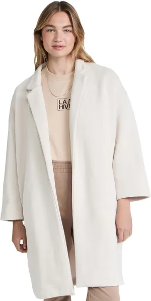[BLANKNYC] womens Womens French Terry Collarless Long Coat, Comfortable Coat, Stylish Windbreaker