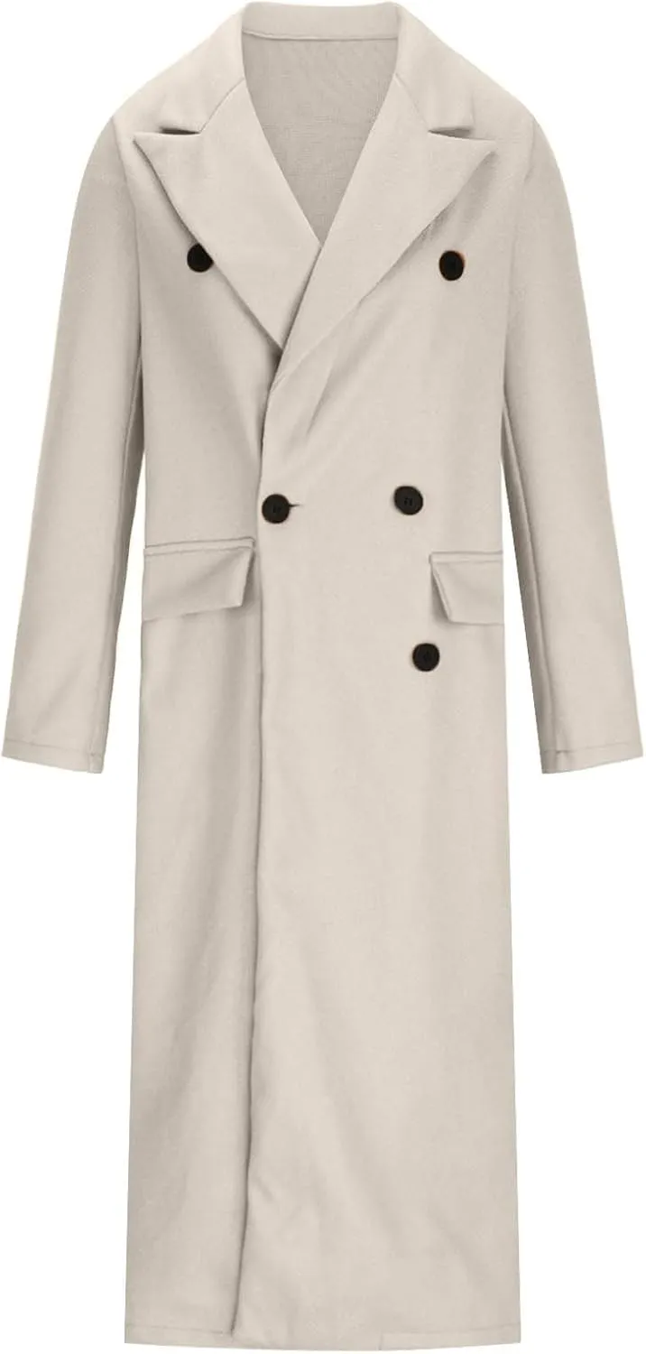 Blazers for Women Wool Cardigan Coat Fall Fashion Trench Coat Loose Long Blazer Jackets Tweed Casual Long Jackets