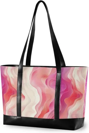 Bold Lines and Solid Color Rosy Beige Sturdy totes for women with zipper diaper bag tote for travel with women work maletin ejecutivo para mujer
