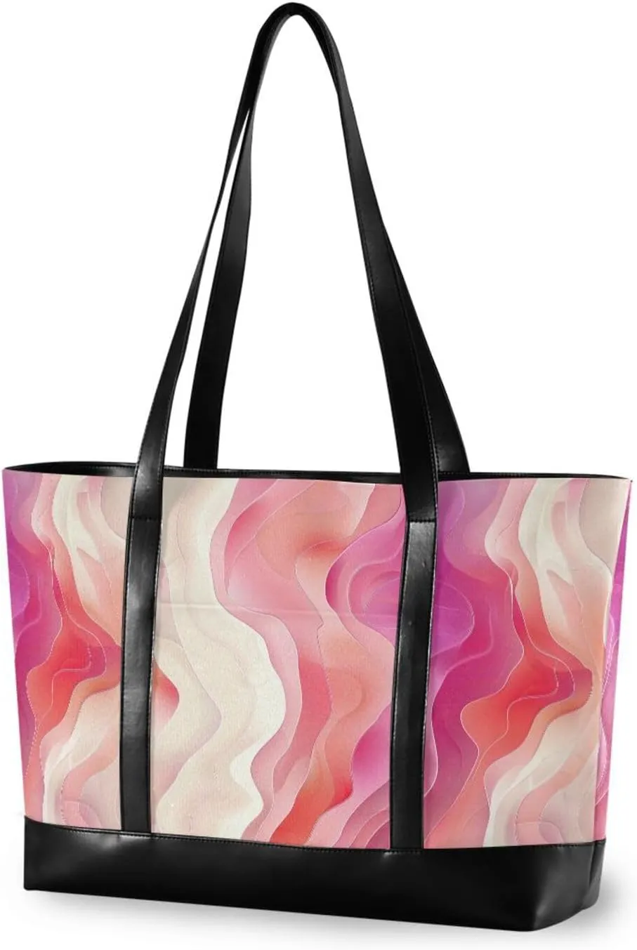 Bold Lines and Solid Color Rosy Beige Sturdy totes for women with zipper diaper bag tote for travel with women work maletin ejecutivo para mujer