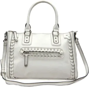 Bold Stitch Doctor Style White L Shoulder Bag Handbsag Purse Designer Inspired