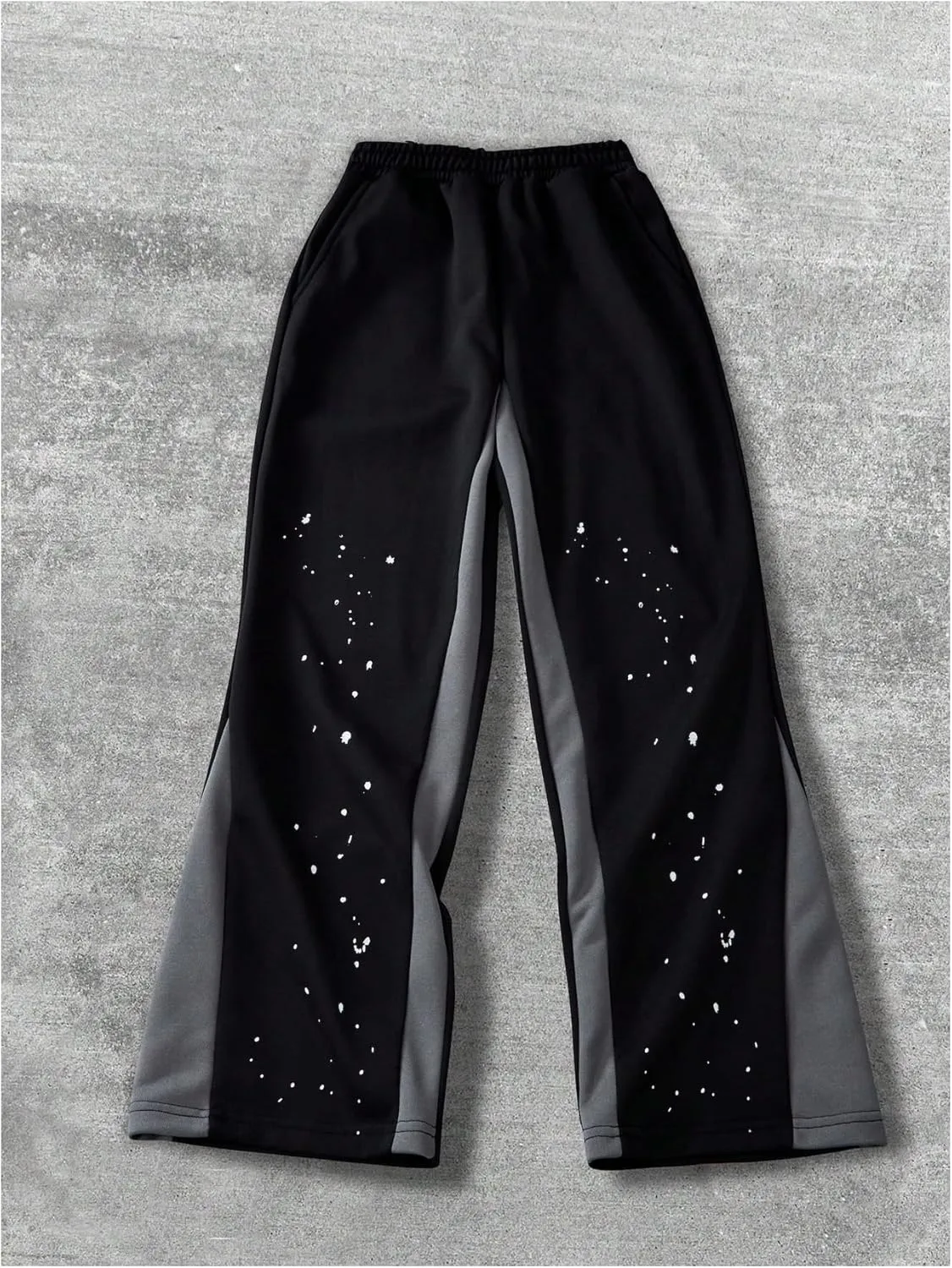 Boy's Y2K Wide Leg Baggy Pants Vintage Trendy Sweat Pants Elastic Waist Street Sweatpants with Pockets