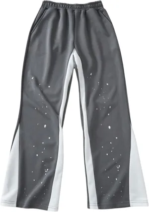Boy's Y2K Wide Leg Baggy Pants Vintage Trendy Sweat Pants Elastic Waist Street Sweatpants with Pockets