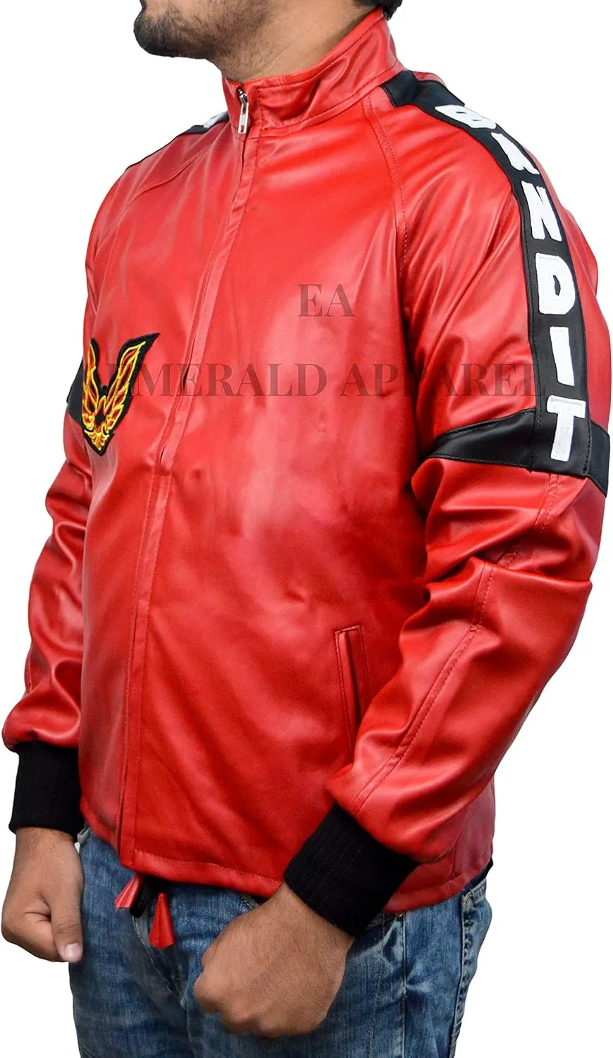 Burt Reynolds Smokey And The Bandit Out PU & Faux Synthetic Red Leather Jacket