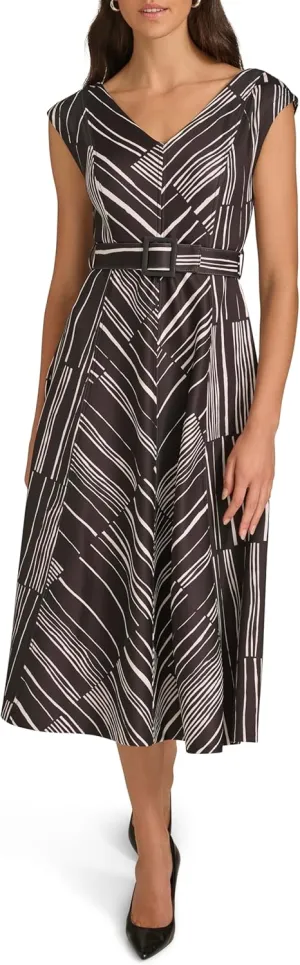 Calvin Klein Women's Belt Scuba Aline Dress