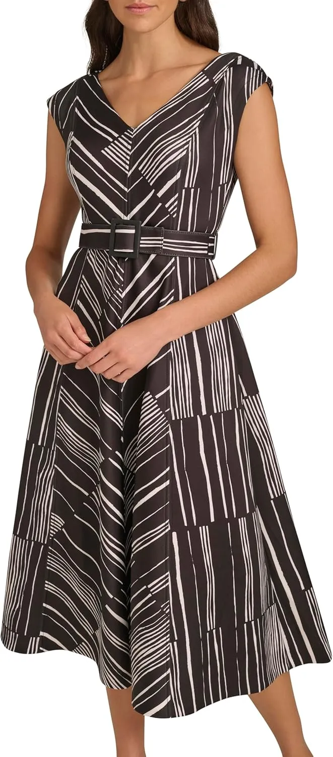 Calvin Klein Women's Belt Scuba Aline Dress