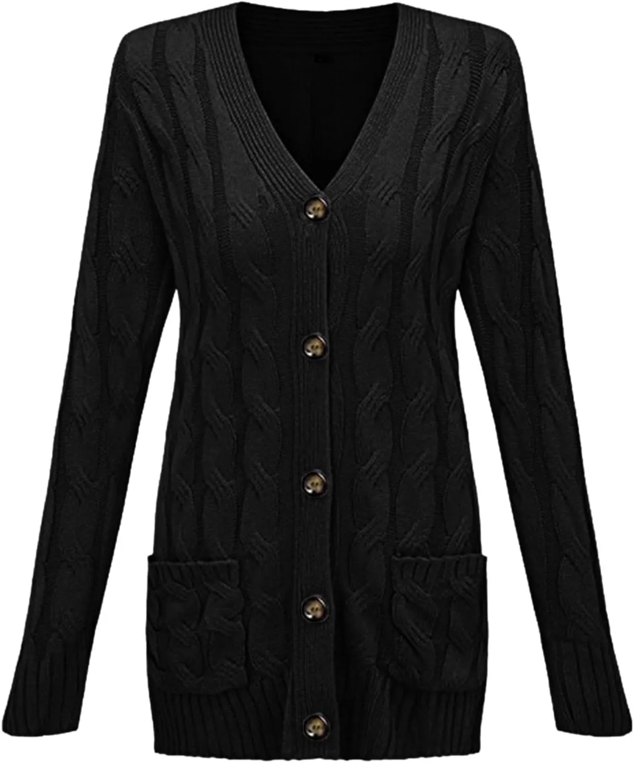 Cardigan Sweater for Women Open Front Button Sweaters with Pockets Long Sleeve Button Down Cardigans Sweaters