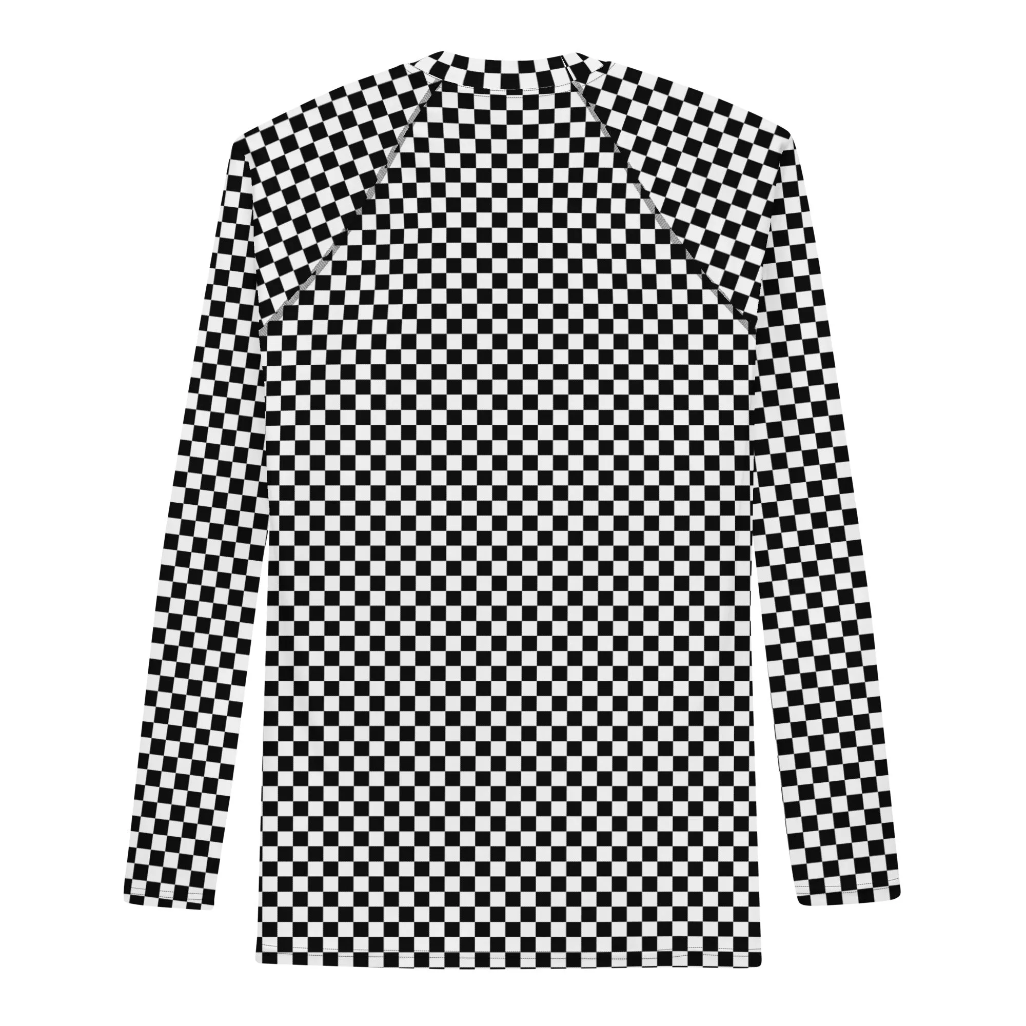 Check Long Sleeve Athletic T-shirt: Black