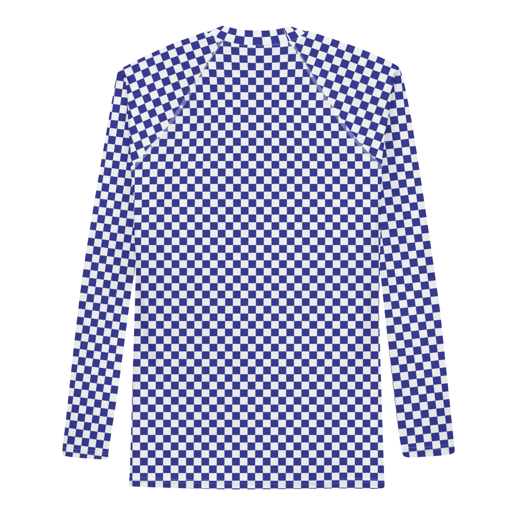 Check Long Sleeve Athletic T-shirt: Blue