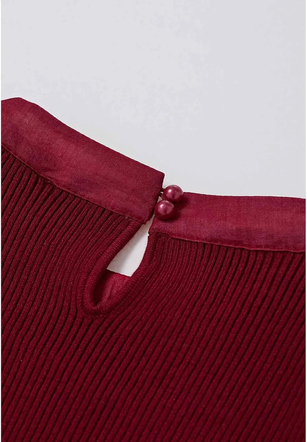 CHICWISH Women Bow Tied Long Sleeve Knit Top Mock Neck Slim Fitted Elegant Blouses Top Solid Wrap Pullover Tops