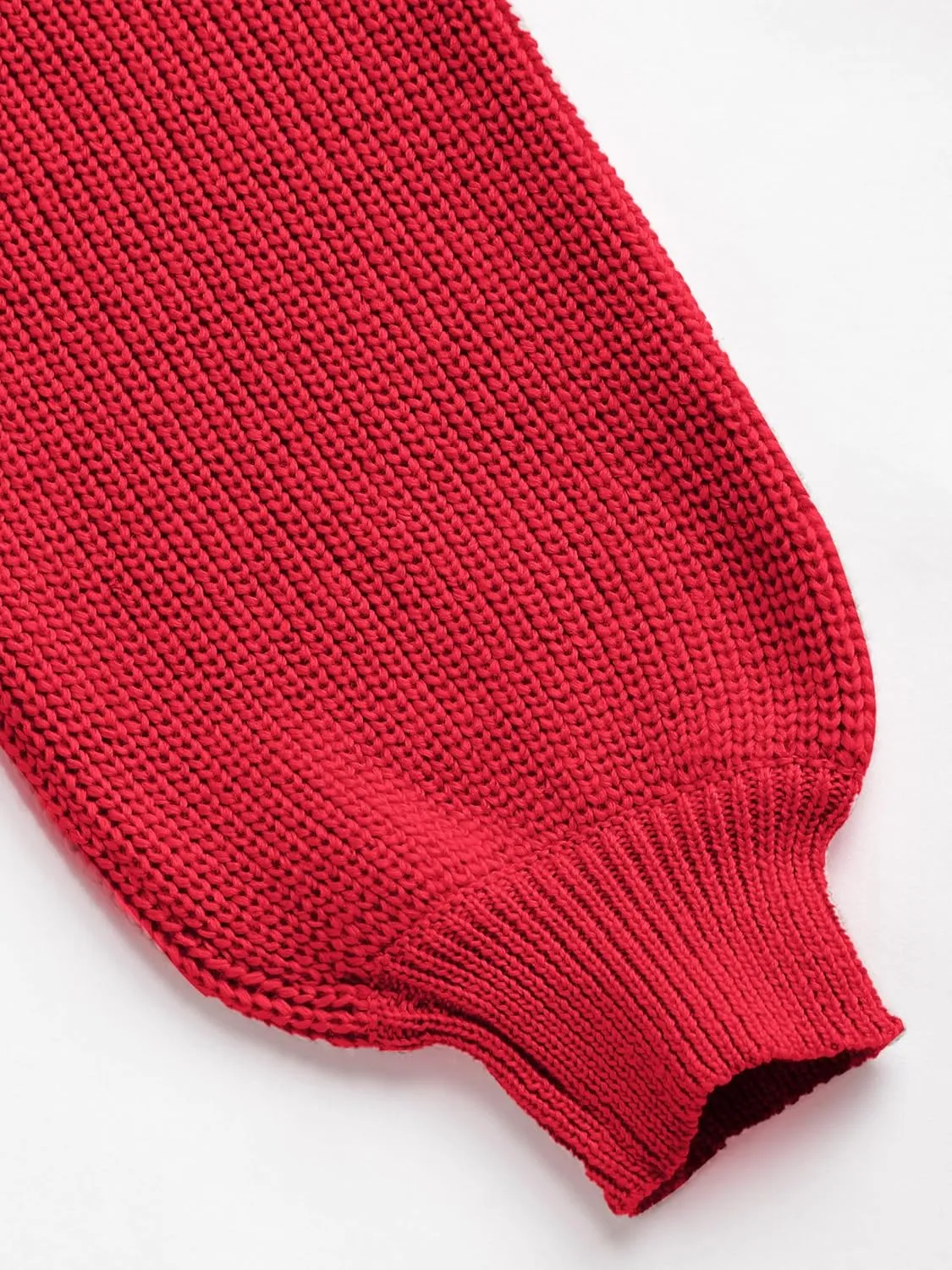CIDER Cropped Sweaters for Women Turtleneck Long Sleeve Fall Sweaters Chunky Ribbed Knit Lantern Sleeve Pullover 2024