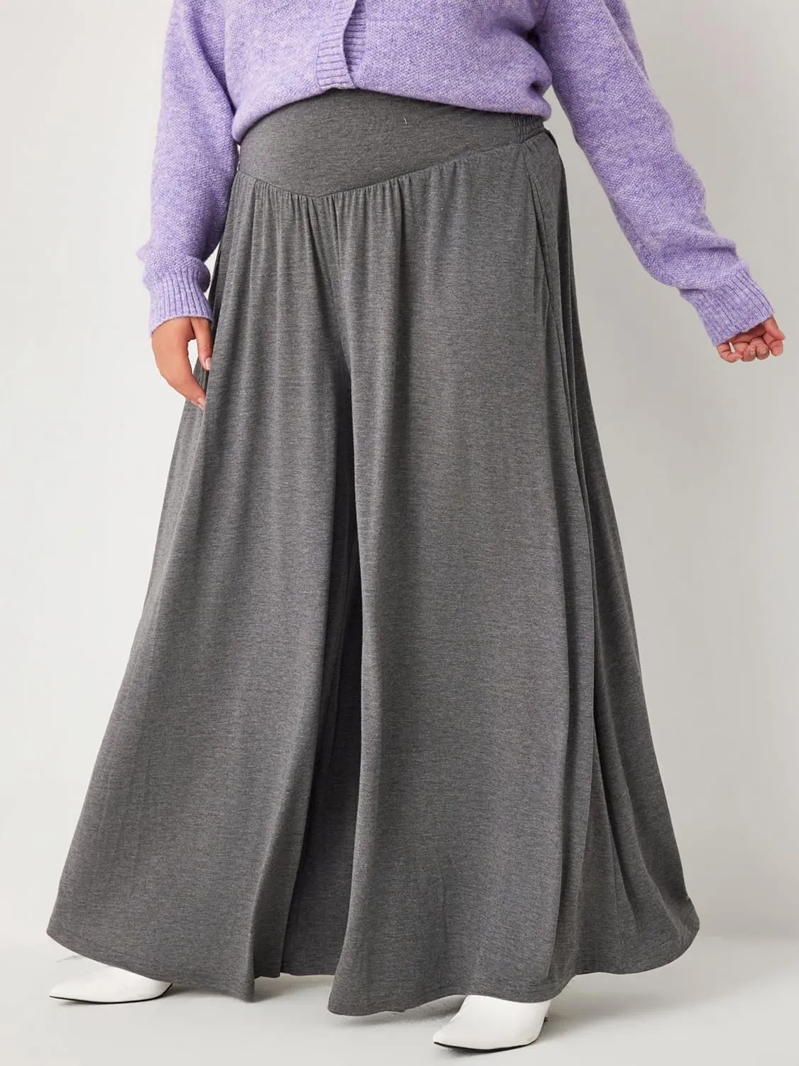CIDER Womens Plus Size Wide Leg Pants Palazzo Flowy Loose Fit Casual Lounge Pants with Pockets