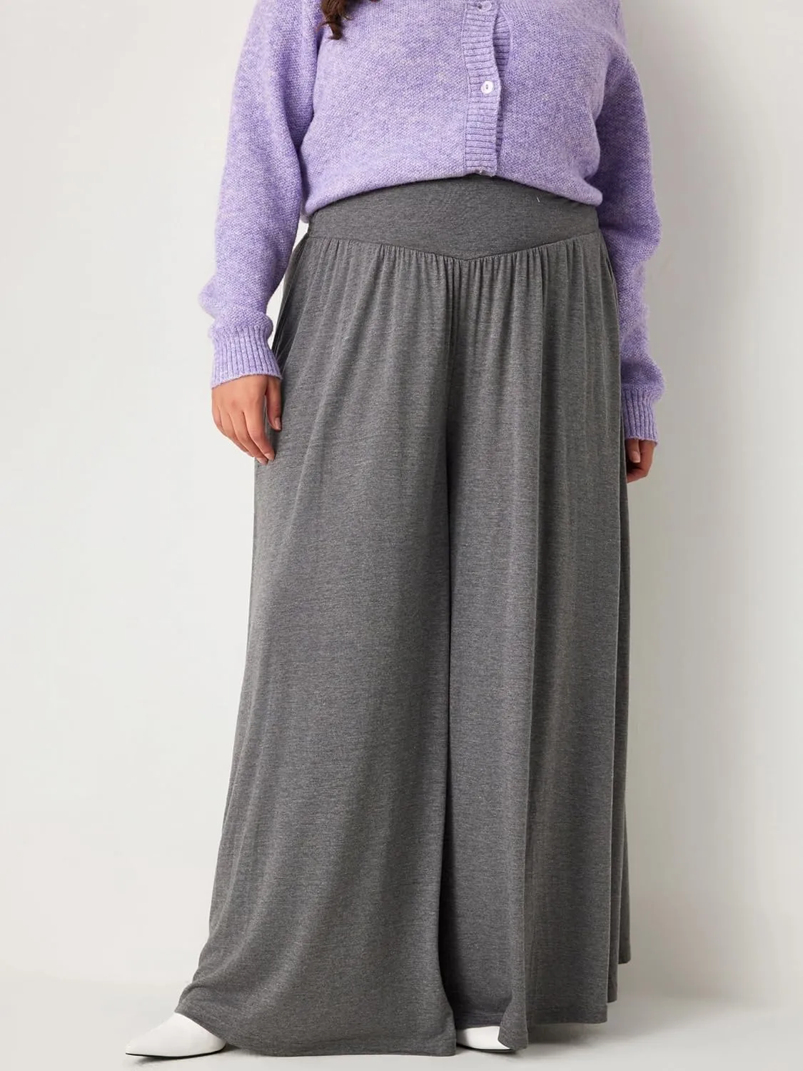 CIDER Womens Plus Size Wide Leg Pants Palazzo Flowy Loose Fit Casual Lounge Pants with Pockets