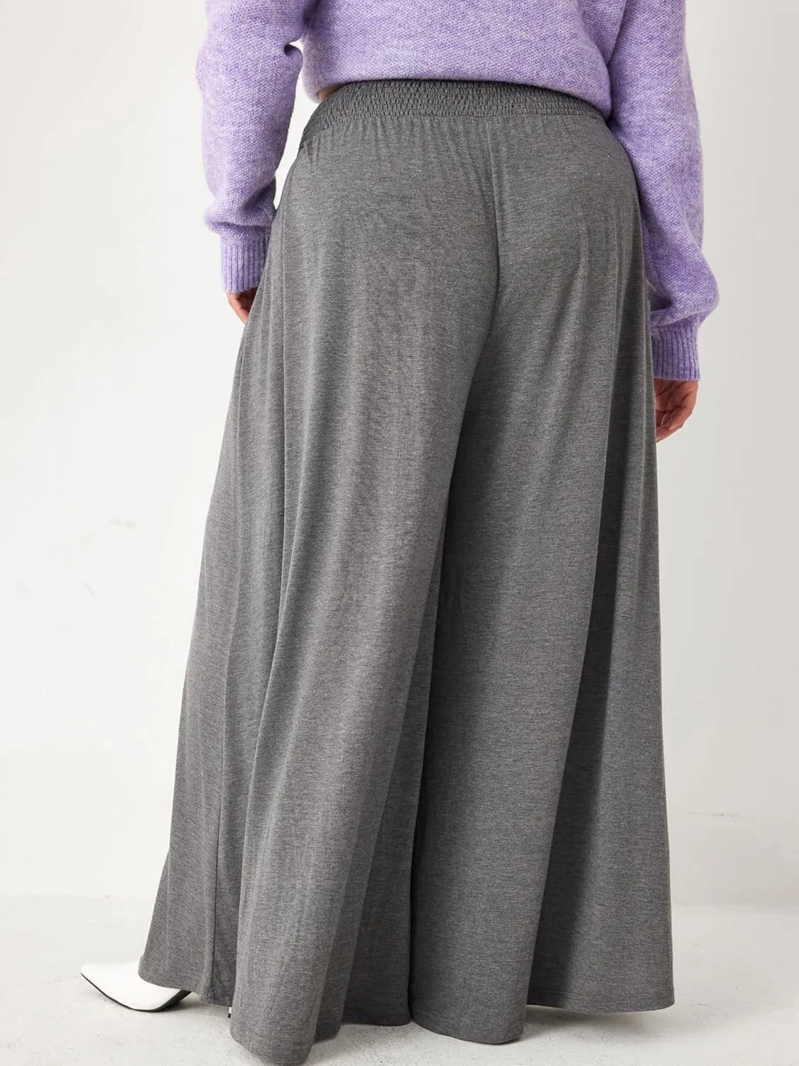 CIDER Womens Plus Size Wide Leg Pants Palazzo Flowy Loose Fit Casual Lounge Pants with Pockets