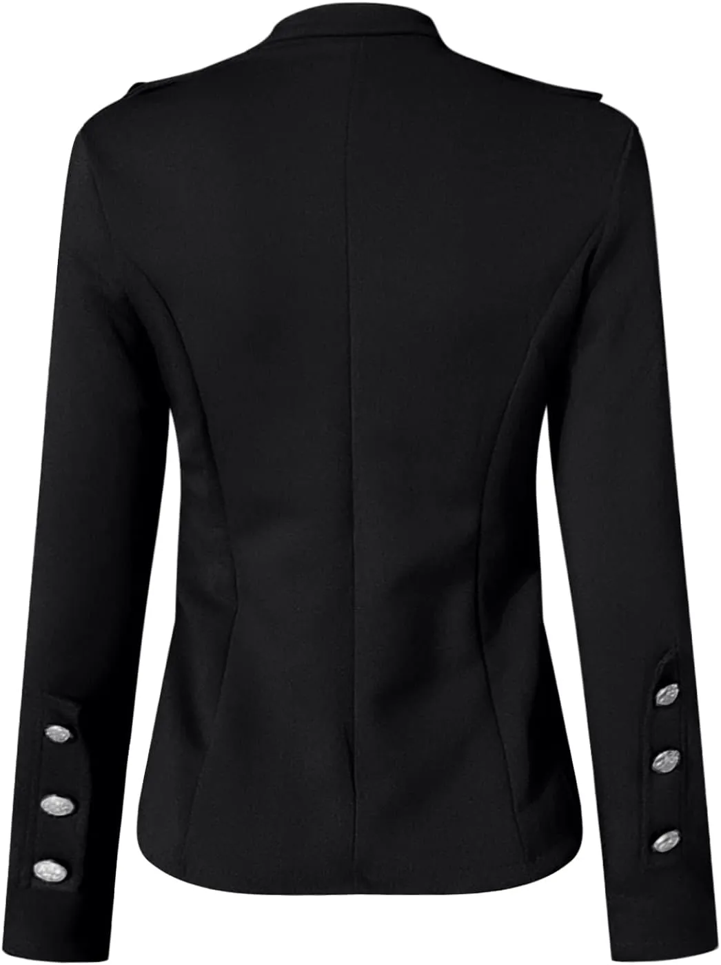 Crop Blazer for Women Mock Neck Button Jacket Open Front Cardigan Blouse Tops Business Casual Suit Coats