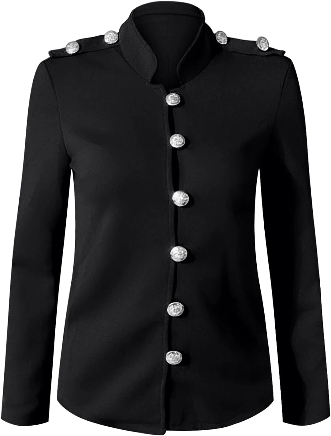 Crop Blazer for Women Mock Neck Button Jacket Open Front Cardigan Blouse Tops Business Casual Suit Coats
