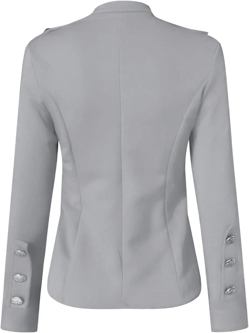Crop Blazer for Women Mock Neck Button Jacket Open Front Cardigan Blouse Tops Business Casual Suit Coats