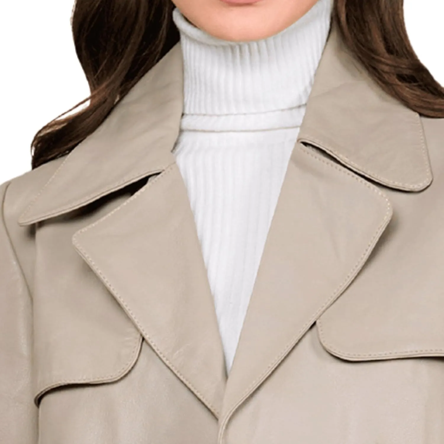 Cropped Leather Jacket Women | Genuine Leather Coat Snap Button Closure Short Blazers for Women