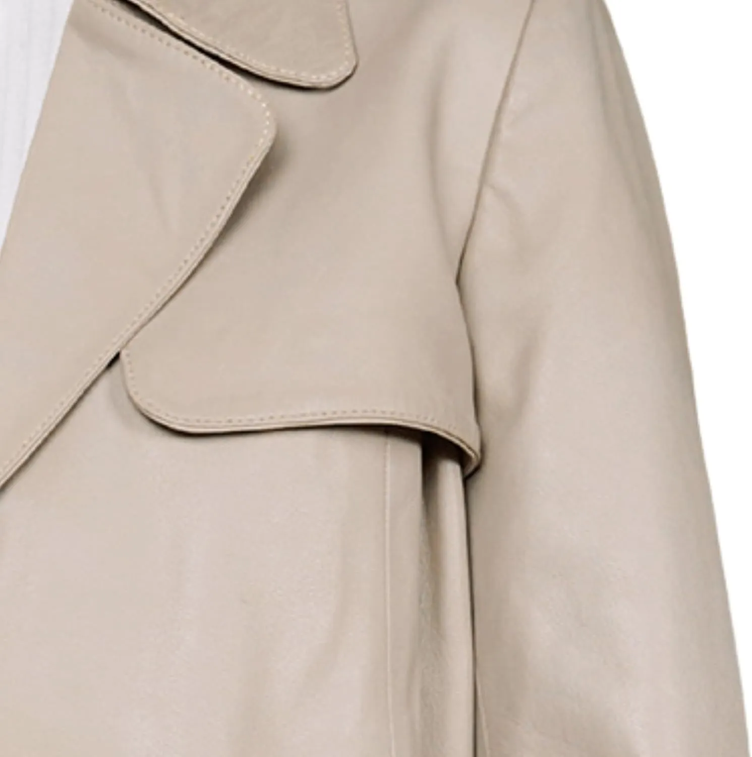 Cropped Leather Jacket Women | Genuine Leather Coat Snap Button Closure Short Blazers for Women