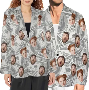 Custom Blazer Jacket for Women Men Personalized Face Couples Blazer Suit Funny Business Casual Christmas Coats Gift