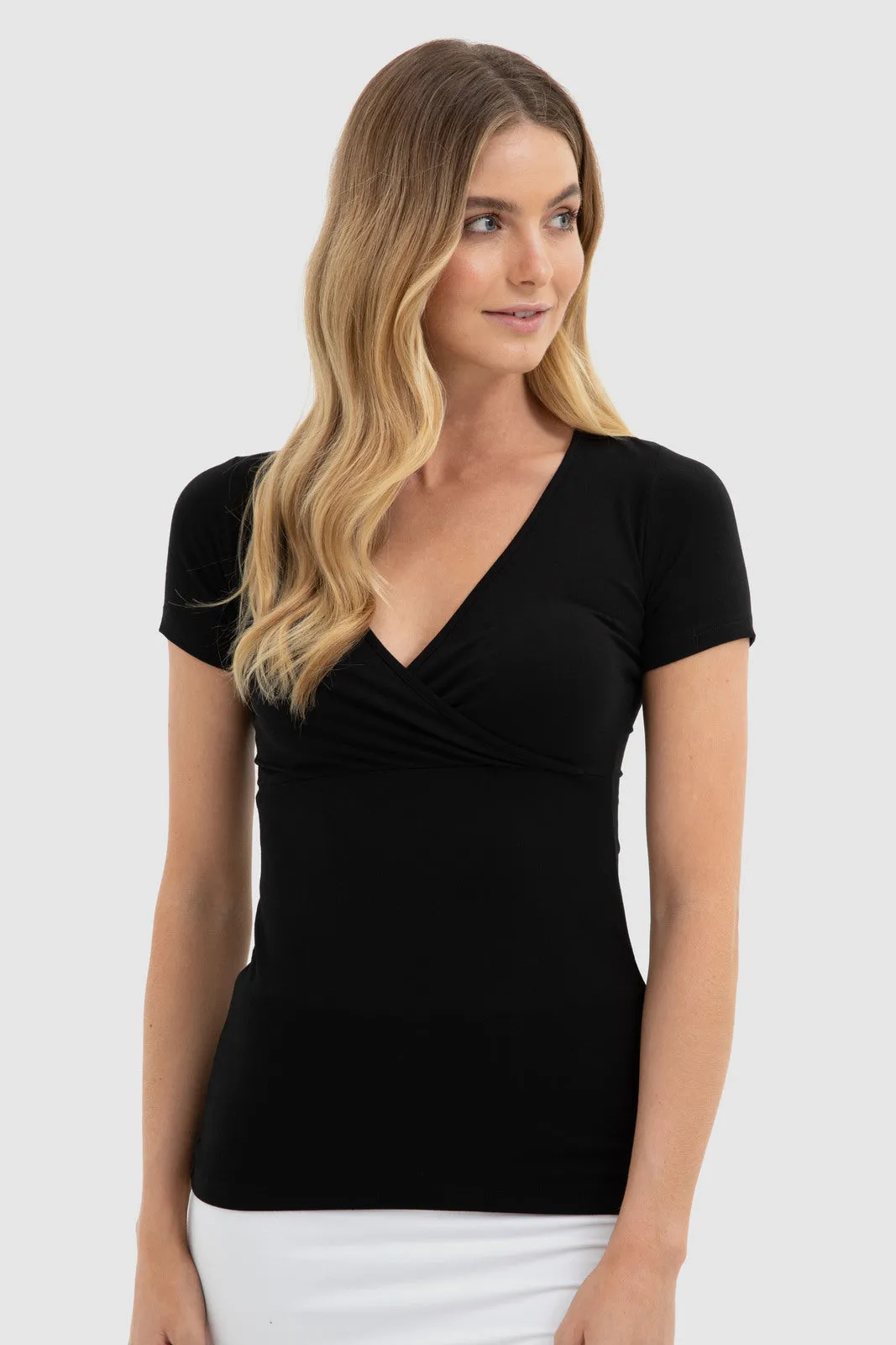 Daniella Cross Front Top - Black