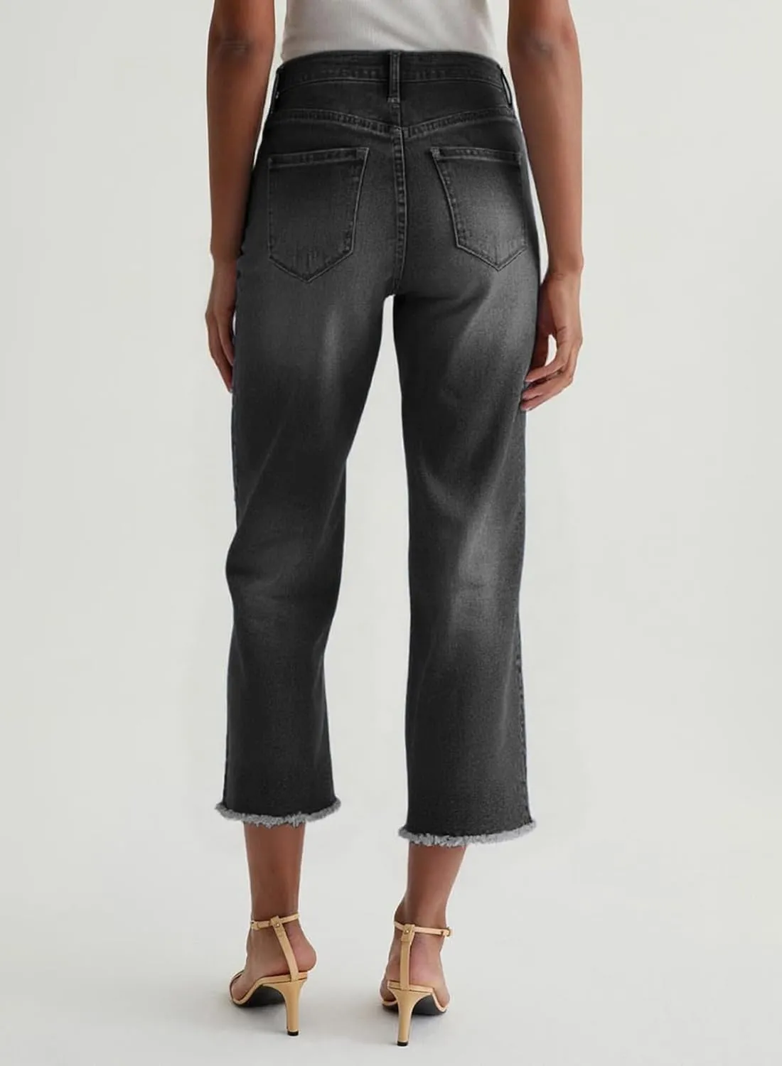 Dokotoo Women's Jeans High Waisted Flare Jeans Raw Hem Denim Pants with Pockets