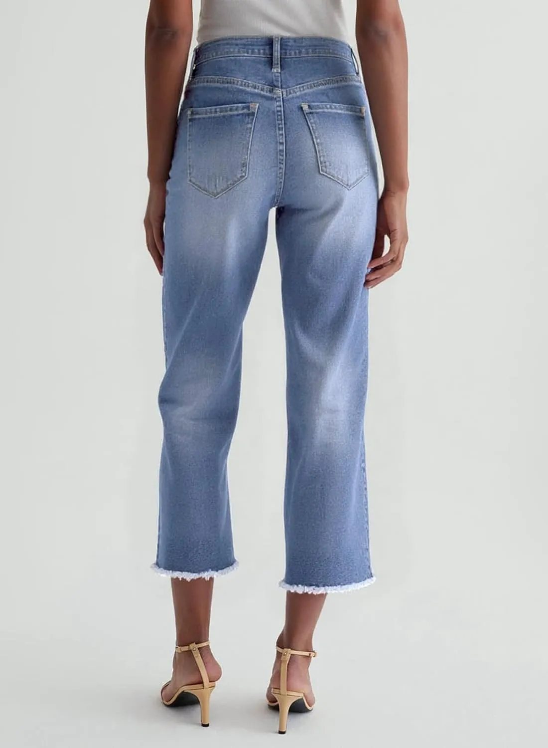 Dokotoo Women's Jeans High Waisted Flare Jeans Raw Hem Denim Pants with Pockets