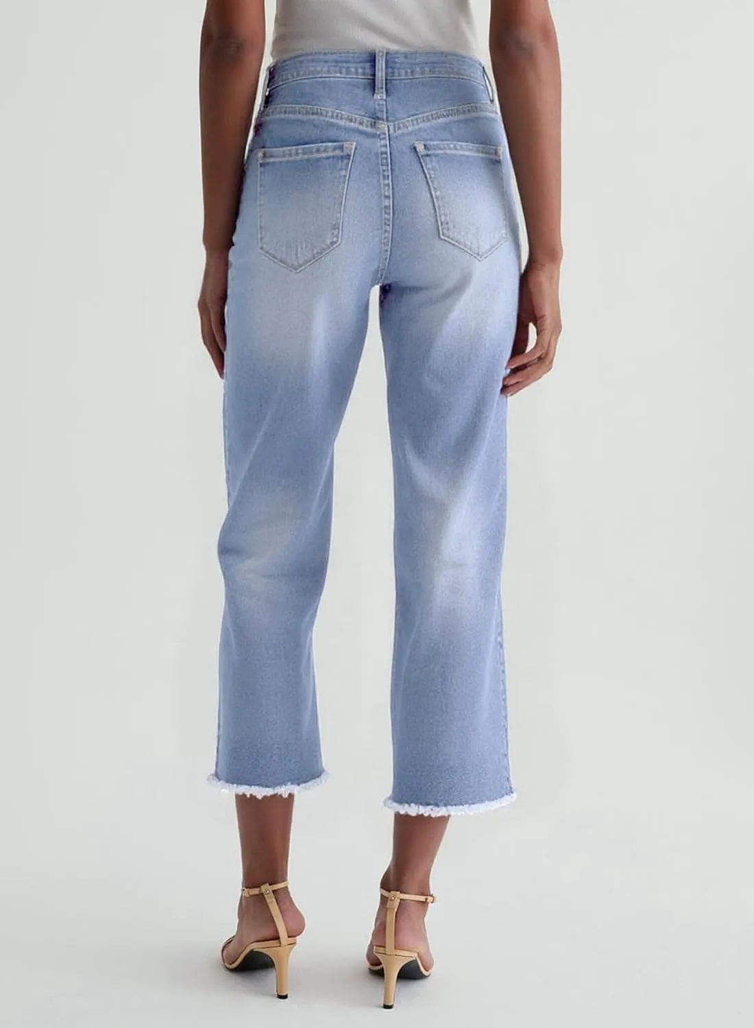 Dokotoo Women's Jeans High Waisted Flare Jeans Raw Hem Denim Pants with Pockets