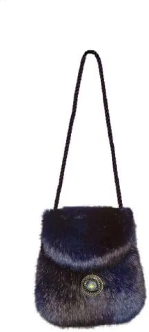 Douglas Rhapsody Midnight Blue Faux Fur Dress Wristlet Purse 7" by Christine Clarke